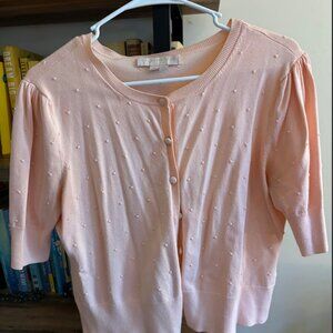 Gal Meets Glam Pink Button-Up Sweater M